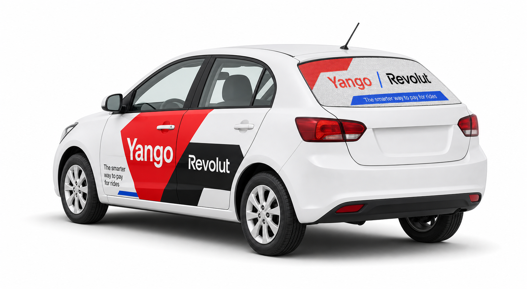 Econom car branding preview with four doors and back window